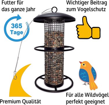 Годівниця для птахів Zooprinz Premium XL з міцними кільцями та захисним дахом – стійка до погодних умов та довговічна – для годівниць Meisenknödel 34716