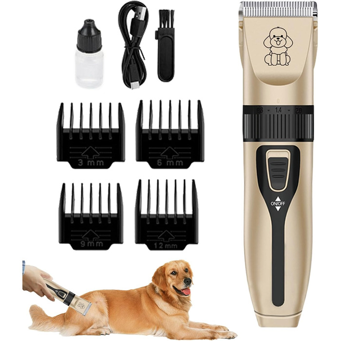 Електричний триммер для собак та котів Gold - тиха робота, для маленьких та великих тварин