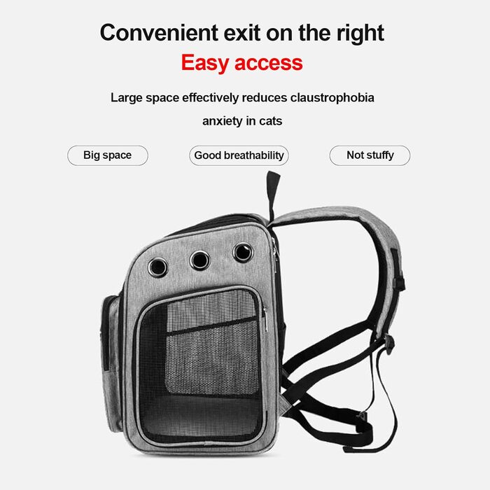Транспортна переноска для котів та собак PJDDP, рюкзак для тварин з сітчастими вікнами, дихаюча та легка сумка для маленьких собак та котів, переноска для тварин, портативна та складана, хакі