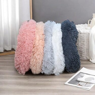 М'яка подушка-мат для котів та собак RICHRAIN, кругла, тепла, PP-бавовна, 57 см, бежева