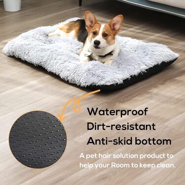 М'яке ліжко для собак великих порід, XXL, 110x75 см, антиковзаюче, темно-сіре, машинне прання