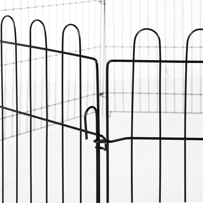 Забіг для цуценят PawHut, металевий, Ø120 x 60 см, чорний, M