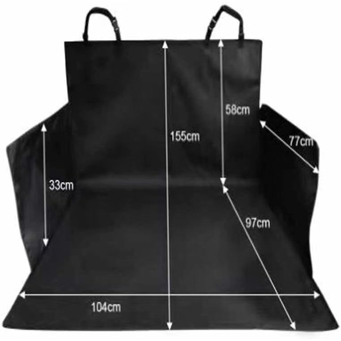 Захист багажника для собак Velomy, сумісний з Dacia Sandero Stepway, водонепроникний, з захистом бокових стінок та бампера, чорний