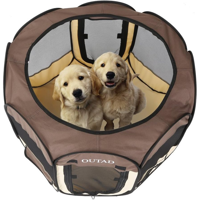 Клітка-манеж для тварин Robereanw, переносна клітка для цуценят, собак, котів, кроликів та дрібних тварин (M)