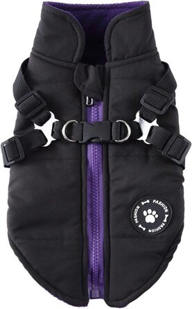 Зимова куртка для маленьких собак: тепла, вітро- та водовідштовхуюча куртка для собак (Чорний, M)