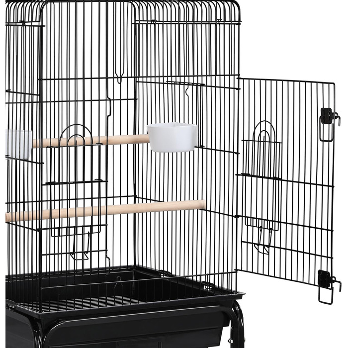 Клітка для птахів Yaheetech з підставкою та іграшками, 46.5 x 46.5 x 136 см