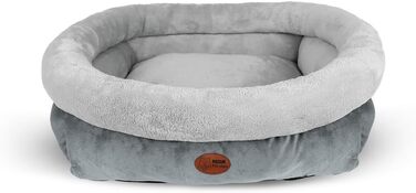 Ліжко для собак та котів Kira Grey, середнє, 61x56x20 см - знімний чохол, м'яке, неслизьке, машинне прання