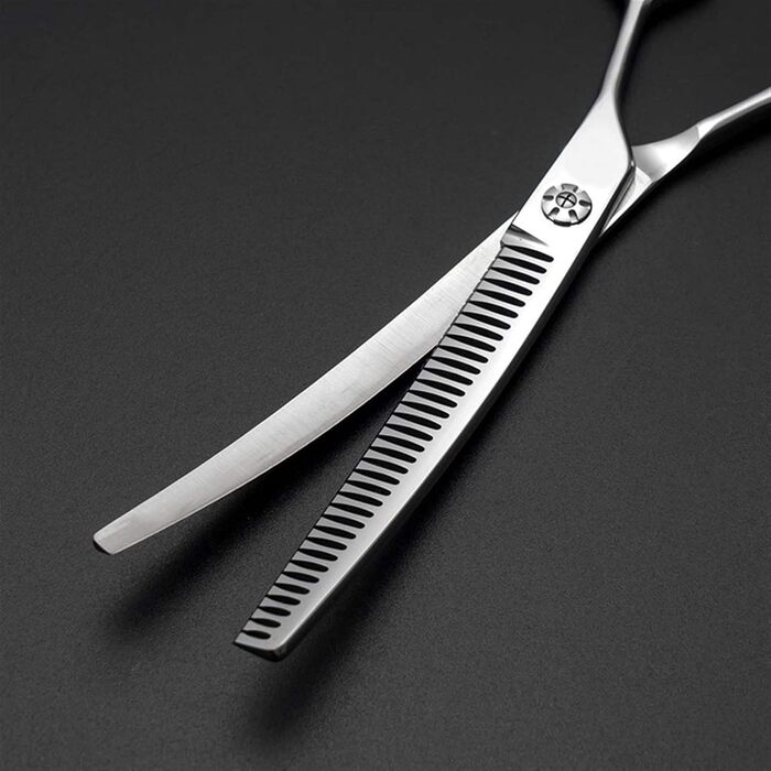 Ножиці для грумінгу тварин, вигнуті, 35 зубців, для правшів