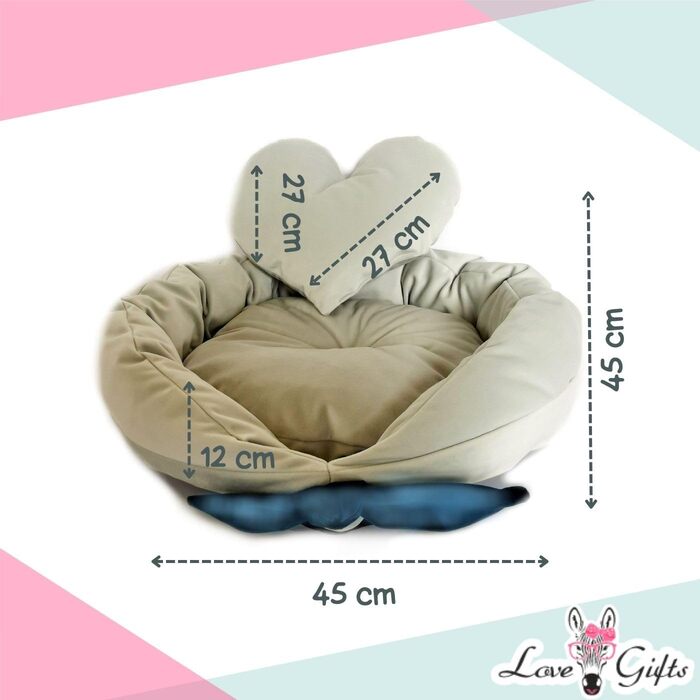 М'яке подушкове ліжко для собак Love Gifts® | Ортопедичне ліжко для собак середніх та маленьких порід | Сірий колір