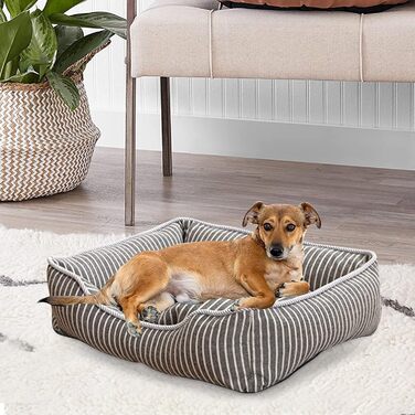 Ортопедичне ліжко для собак Petcute Hautierbett, м'яке, знімний чохол, для маленьких собак, сіре (M)