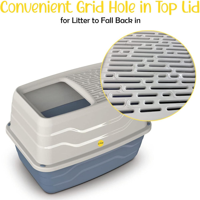 Лоток для котів Cat Centre Katzenklo XL з кришкою, Hop-In, Top Entry, сірий, 56 x 40 x 38 см