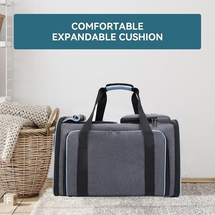 Транспортна переноска для кота Wuudi, складана сумка для собак, переноска для кота для подорожей літаком/автомобілем, дихаюча переноска для кота, маленькі собаки в авто