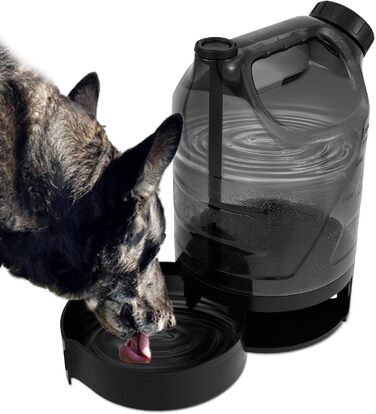 Водяна пляшка для собак об'ємом 2500 мл, портативна XXL велика, витокозахисна, для подорожей, парків, кемпінгу, походів (чорна)