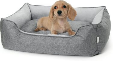 Ортопедичне собаче ліжко Lucky Sign з м'якого флюсу, 90x65x21 см (Сірий)