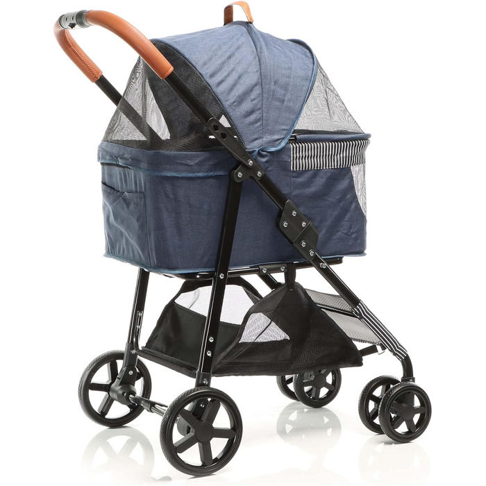 Візок для собак Fudajo 2в1, складаний, з переносною сумкою для тварин, для собак та котів (блакитний, до 20 кг)