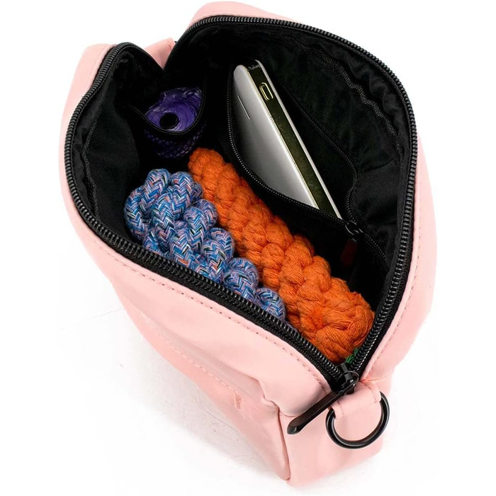 Сумка для ласощів для собак COOWONE: водонепроникна сумка для прогулянок з диспенсером для собачих екскрементів (Рожева)