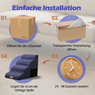 Сходинки для собак Eukue: 5 сходинок, складані, для малих та великих собак, з антиковзким покриттям, для ліжка, дивану (блакитні)