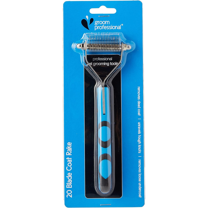GROOM PROFESSIONAL Щітка для собак - вичісуюча щітка для собак, видалення підшерстка, вичісування, видалення шерсті, X-Fein 20 зубців, екстра-тонка