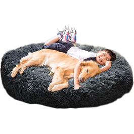 Ортопедичне кругле ліжко для собак XL: зручне, миюче, з memory foam для великих та середніх собак (Лабрадор)