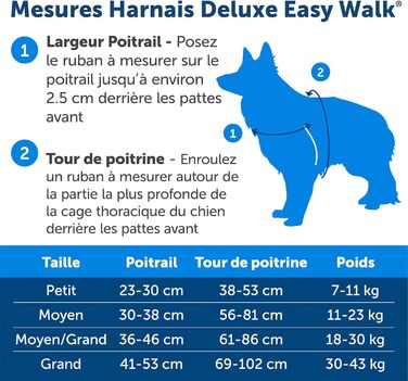 Шлейка для собак PetSafe Easy Walk Deluxe, велика, океансько-блакитна/чорна, з лінією 1,8 м, міцна, з м'якою підкладкою