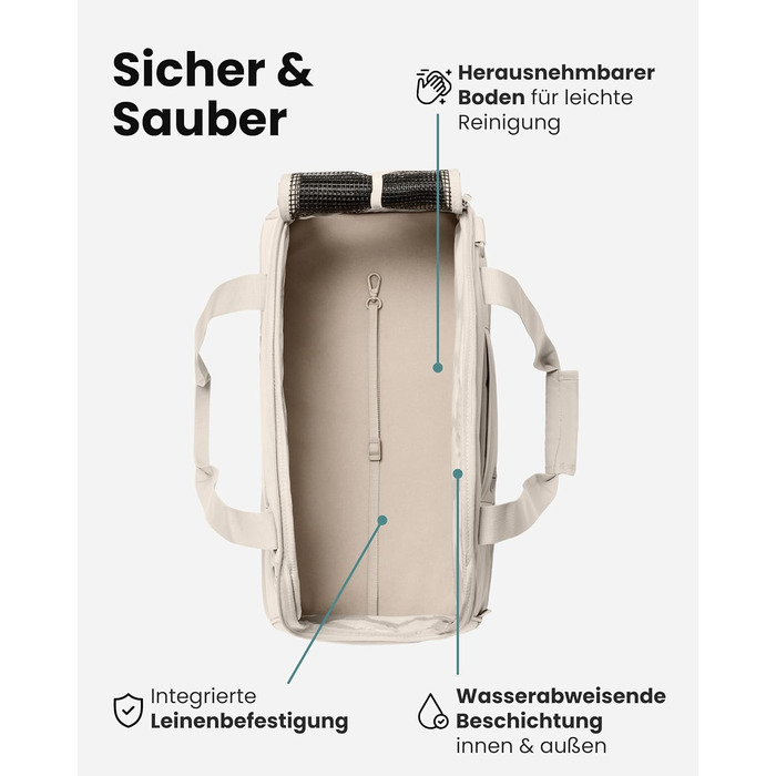 Транспортна сумка для собак Larkson Tjark (до 8 кг) Бежева - для подорожей літаком, підходить для собак та котів