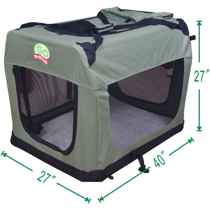 М'який транспортний бокс для собак Go Pet Club, 101,6 см, шавлія