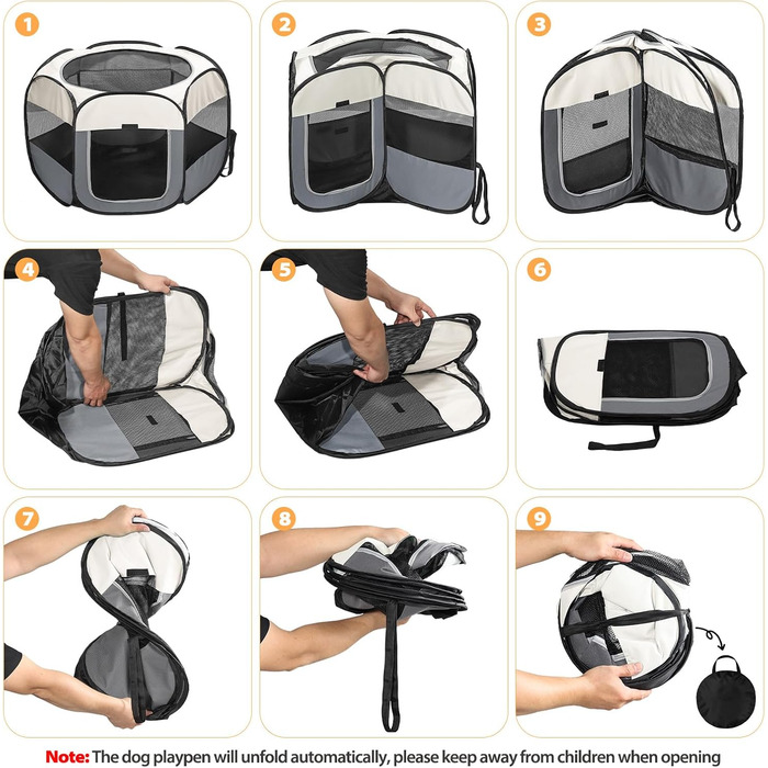 Клітка-переноска для цуценят та дрібних тварин, розкладний вольєр для собак, котів та інших дрібних тварин. Водонепроникний вольєр з Оксфордської тканини з сумкою для перенесення (зелений, L(110x110x0cm))