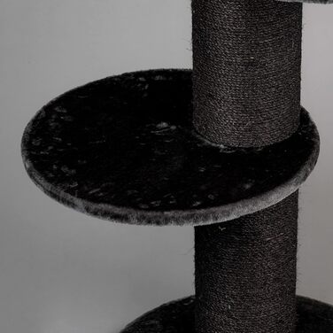 Дерев'яний кігтеточка для великих котів RHRQuality Maine Coon Sleeper Blackline Dark Grey Deluxe з товстими 15 см сизалевими стовпами
