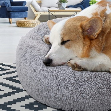 Лежанка для собак та котів, пухнаста м'яка підстилка