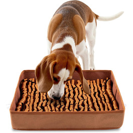 Schnüffelmatte для собак FunFurry, інтерактивна килимок-головоломка, килимок для носа з антиковзаючою основою, підходить для собак різних порід та розмірів (Коричневий, 43,2 x ...)