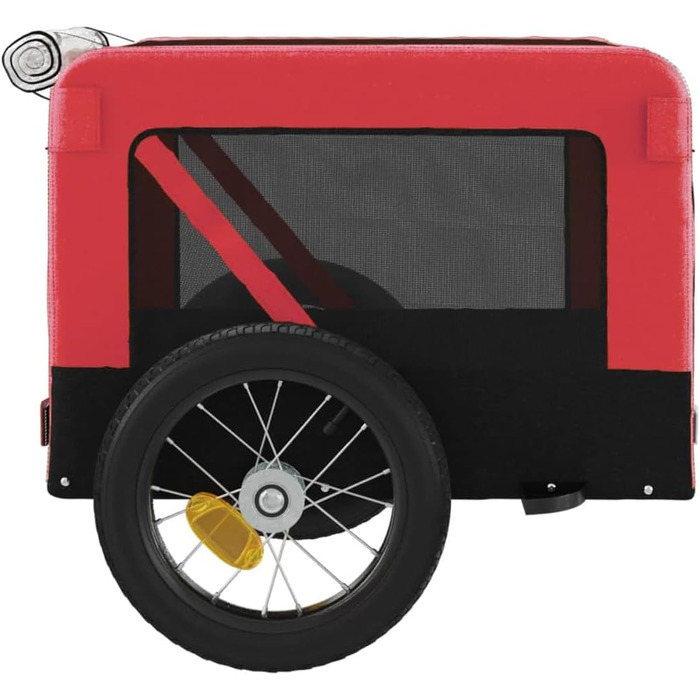 Причіп для велосипеда для собак та котів, червоно-чорний, Oxford-Gewebe & Eisen