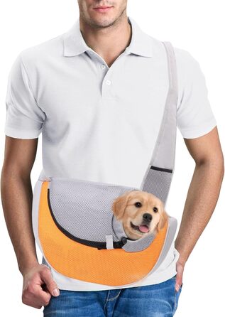 PETCUTE Сумка-переноска для собак та котів, чорна, до 4 кг, дихаюча, з поводком