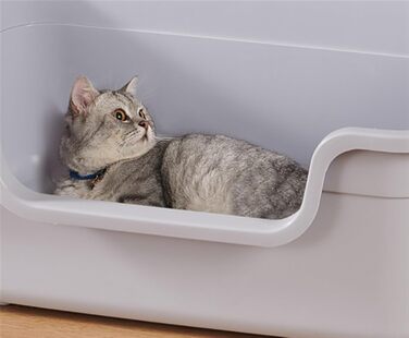 Відкрита котяча туалетна коробка NESPIQ для кошенят і дорослих котів, компактний пластиковий лоток для подорожей, жовтий колір