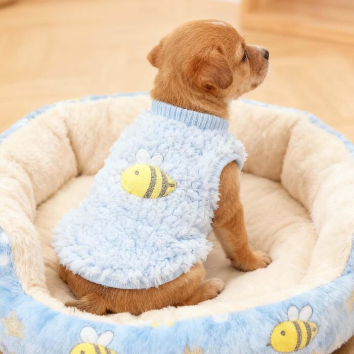 FLAdorepet Комплект одягу для собак та котів (3 шт.) для Чихуахуа, Йоркширського тер'єра, теплий фліс, для зими, для маленьких цуценят, XXS (вага 0,5–0,9 кг)