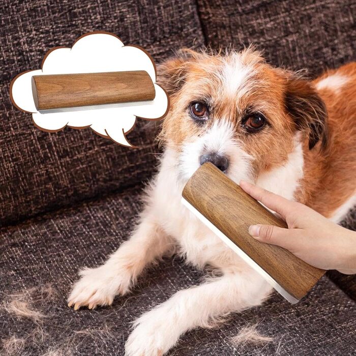 Щітка для видалення шерсті собак та котів з дерев'яною ручкою | Для грумінгу та догляду за шерстю | Розмір 20x6,8 см