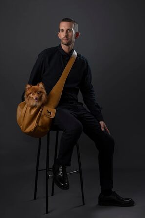 Сумочка для собак Noah & Paw до 10 кг, з регульованим ремінцем та м'яким хутром, подвійний захист, веганська шкіра