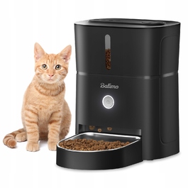 Автоматична годівниця Balimo для котів та собак з нічним підсвічуванням, чорна, 3 л
