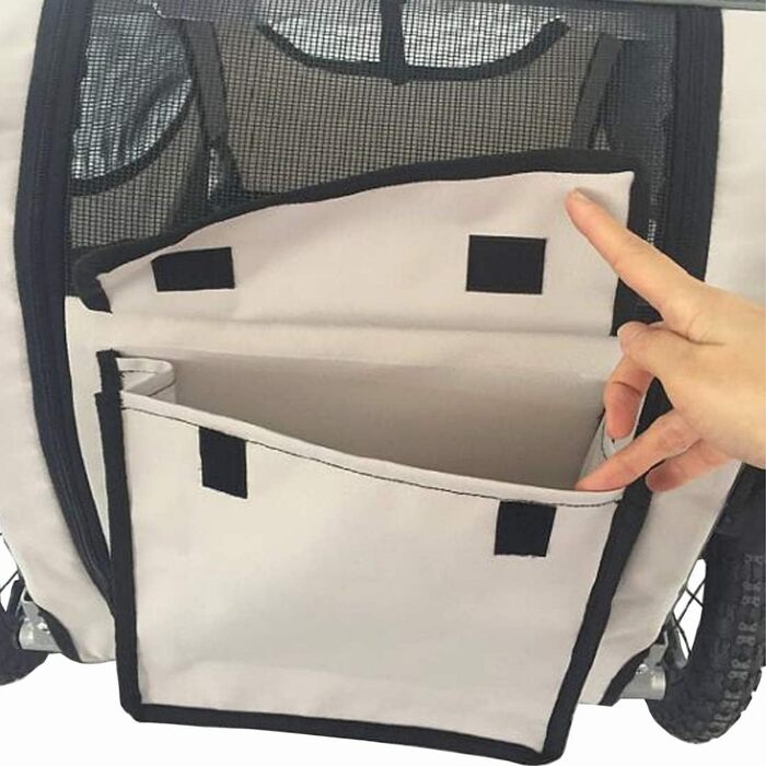 Papilioshop Kuma: візок для собак, причіп для велосипеда, а також переносний лежак для тварин. Легкий та стабільний, ідеальний для прогулянок та транспортування. Сірий колір.