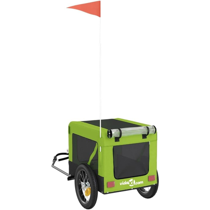 Причіп для велосипеда для собак, зелений та чорний, Oxford-Gewebe та залізо, LH31939