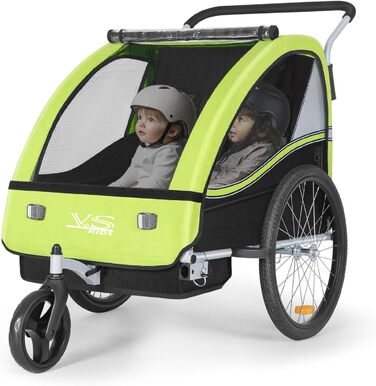 Дитячий причіп Tiggo VS 2 в 1: велосипедний причіп + коляска Jogger, 50202 (зелений лемон)