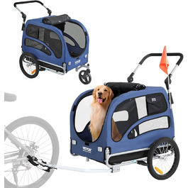Фургон для собак VEVOR 45 кг 2-в-1: велосипедний/дитячий, сталь + Oxford 600D, синій