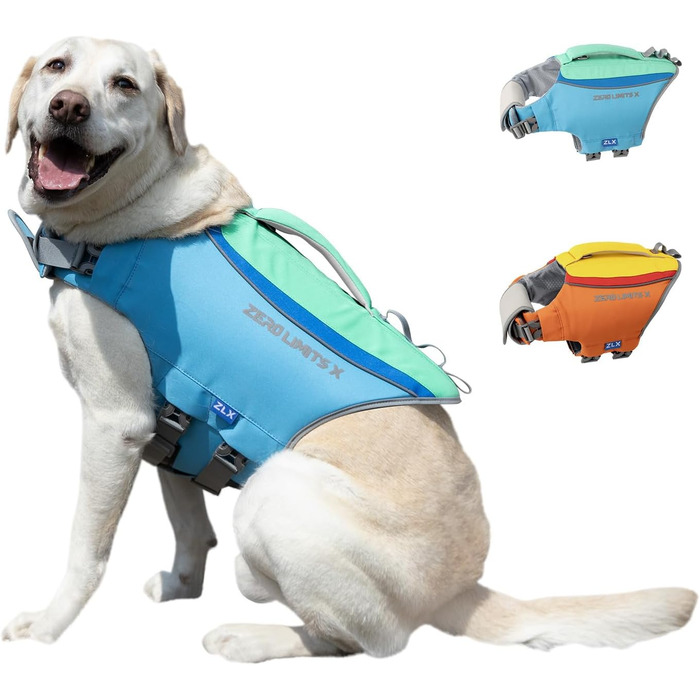 Спасальний жилет для собак ZLX Ripstop Blue L, для малих, середніх та великих собак, регульований, легкий, для плавання та водного відпочинку