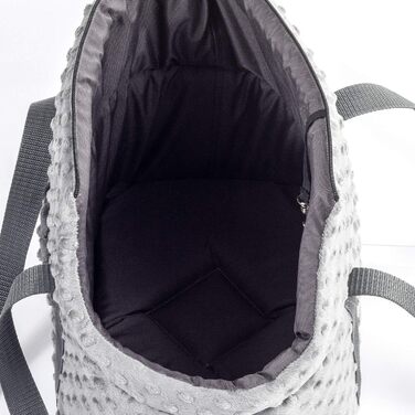 Сумка-переноска для собак та котів (Minky), сіра, S, до 5 кг, 34 x 22 x 26 см