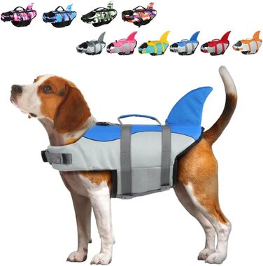 Жилет рятувальний для собак, надувний, з ручкою, для водних видів спорту, блакитний, S