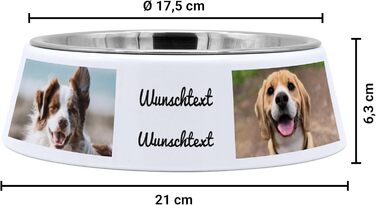 Миска для корму для собак PhotoFancy® з фотографією - персоналізована з власним дизайном (Layout 4)