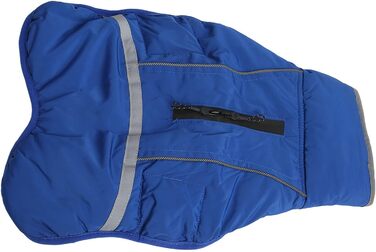 Зимовий одяг для тварин, тепла куртка для собак, плюшевий нашийник з нейлону для маленьких та середніх собак з світловідбиваючим дизайном (блакитний, XXL)