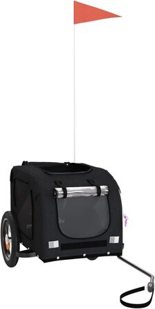 Причіп для велосипеда, переноска для собак, чорний, Oxford-тканина та метал