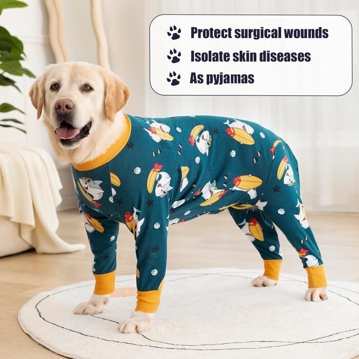 Комбінезон для собак після операції, захист від лизання, альтернатива конусу, 7XL, акула