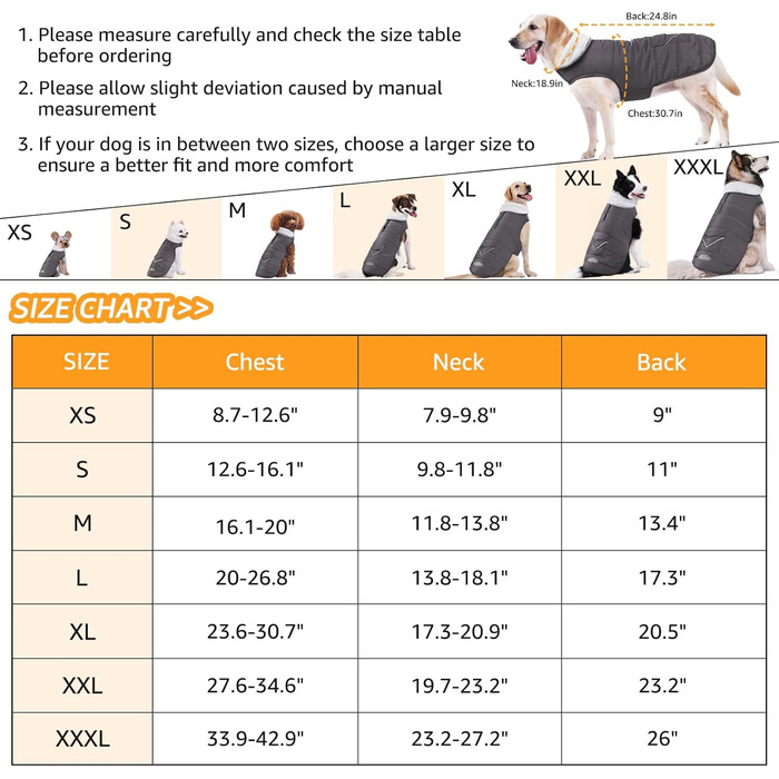 iBuddy Тепла зимова куртка для собак, водонепроникна, вітронепроникна, з флісовою жилеткою, для великих собак, дівчаток та хлопчиків (Сірий, X-Large)