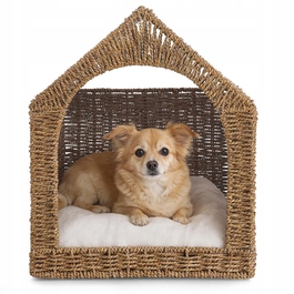 Будиночок-лежак з дашком для собак та котів, ліжко для собак з подушкою